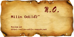 Milin Odiló névjegykártya